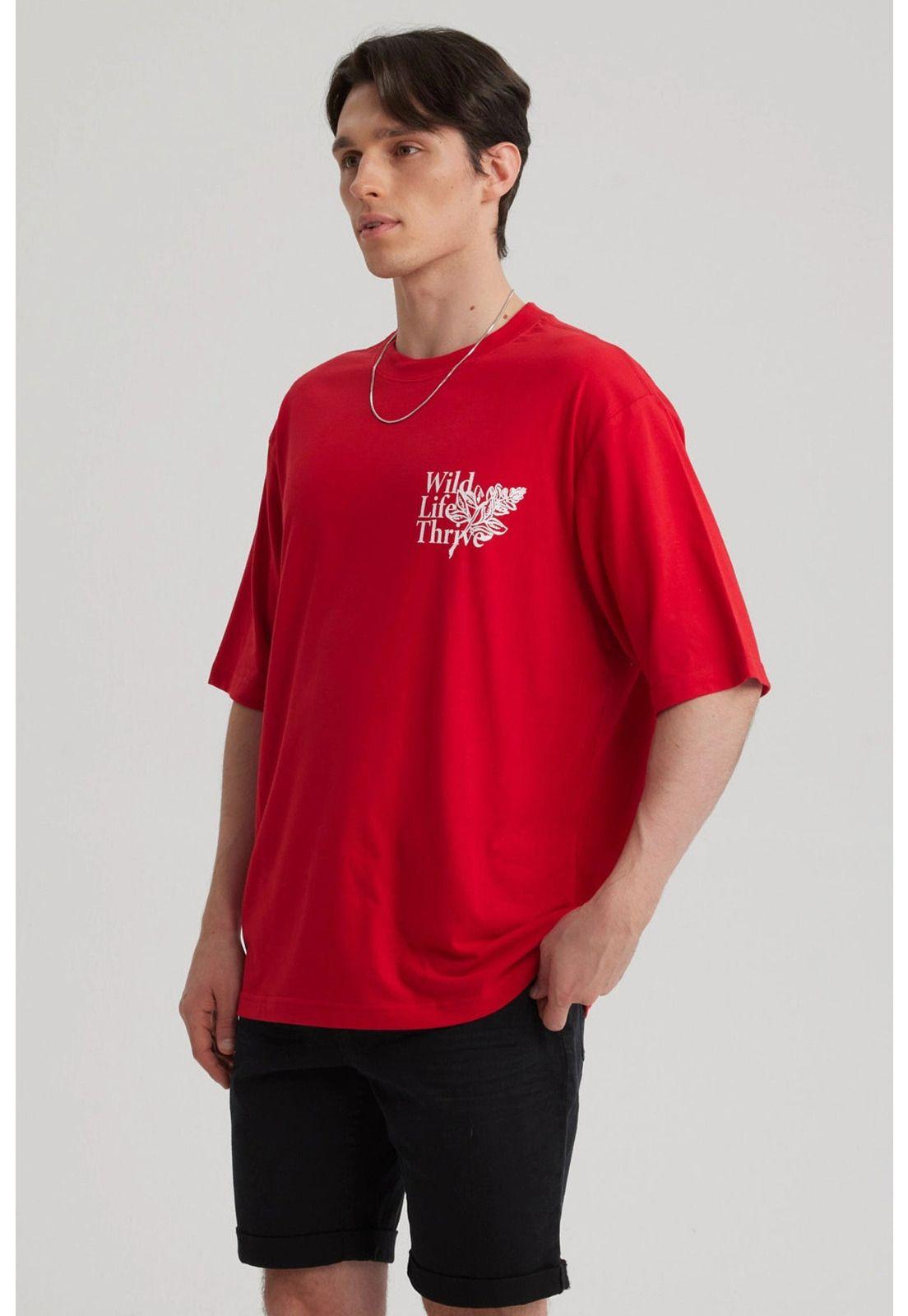 Polera Hombre Print Rojo - ll-3