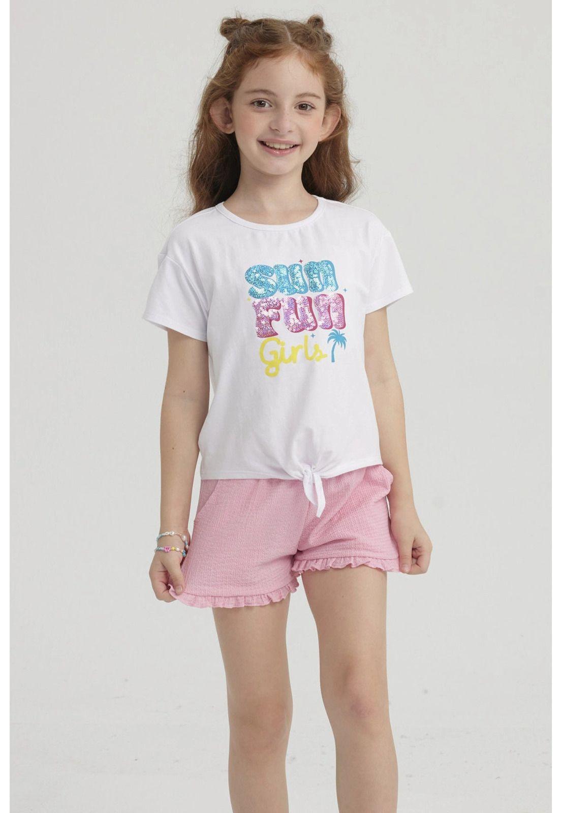 Polera Niña Nudo Blanco-0