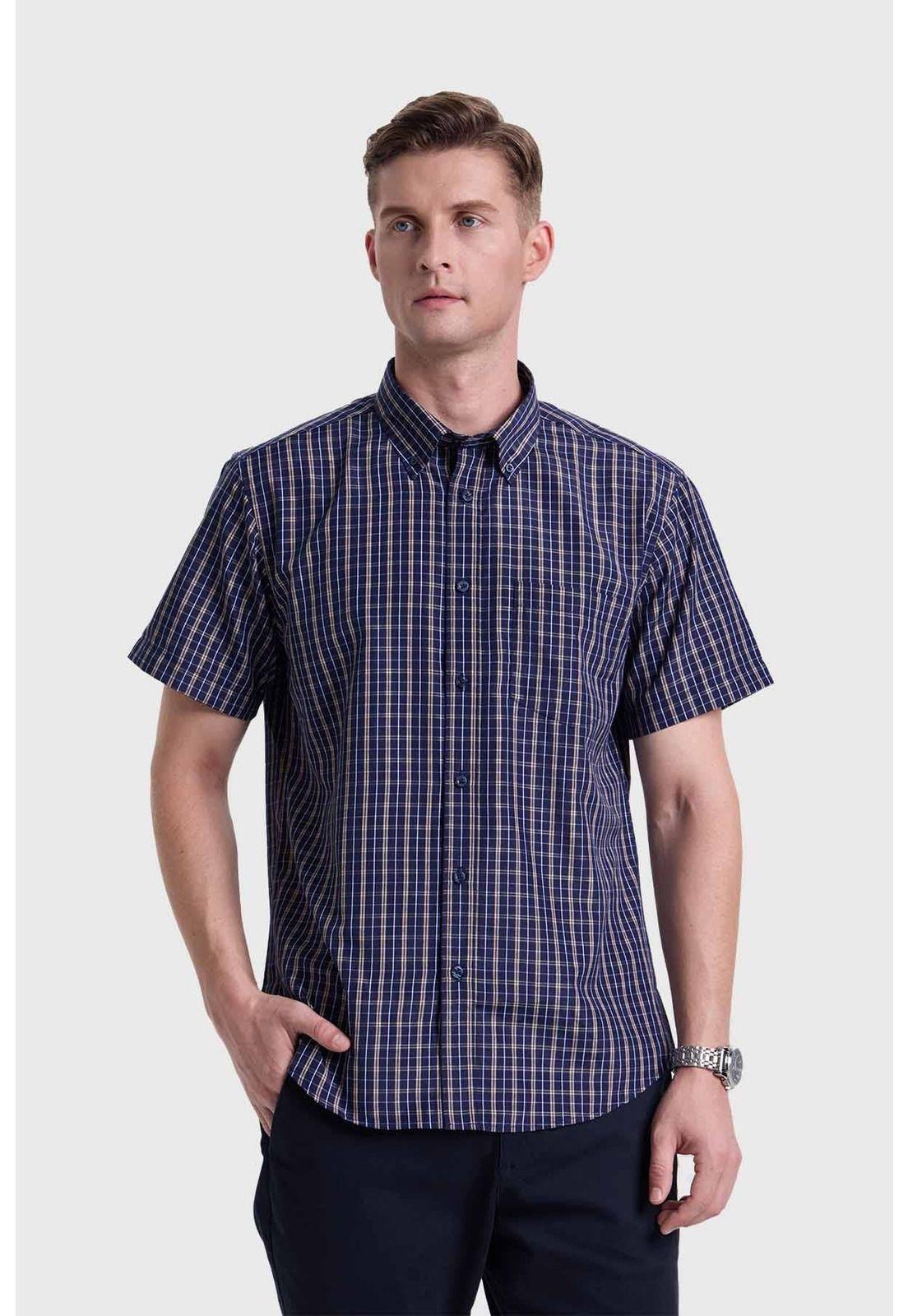 Camisa Hombre Casual Azul-0