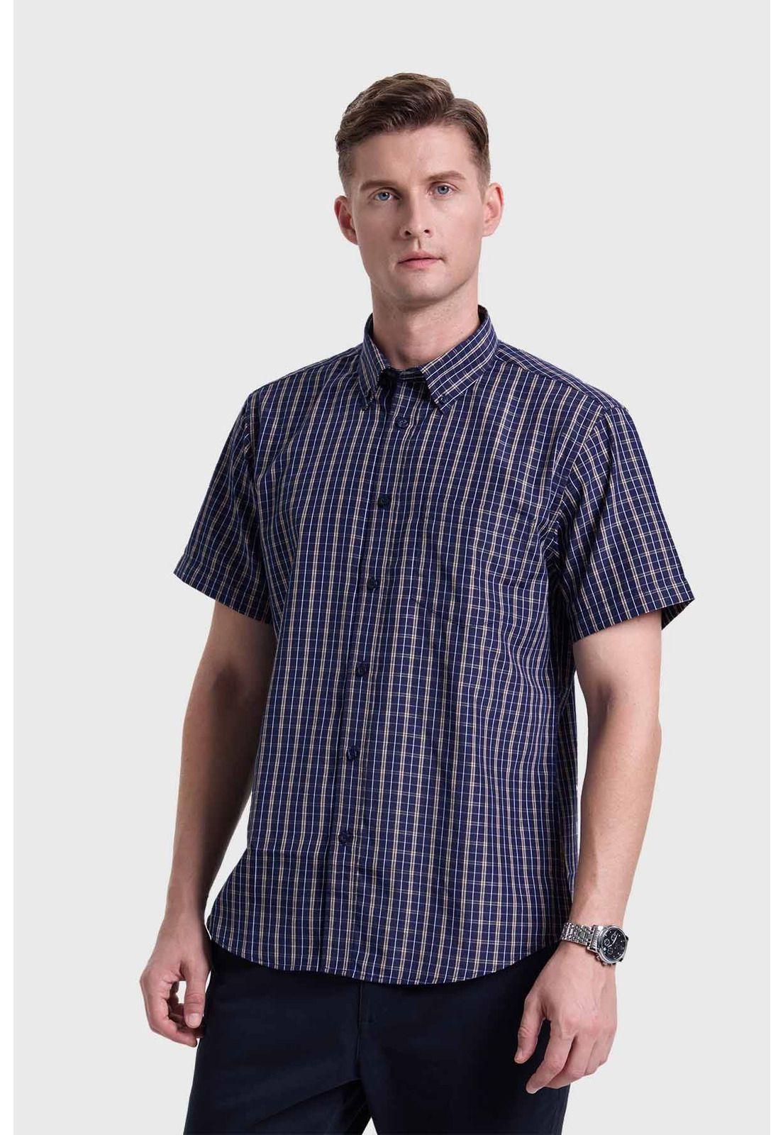 Camisa Hombre Casual Azul-1