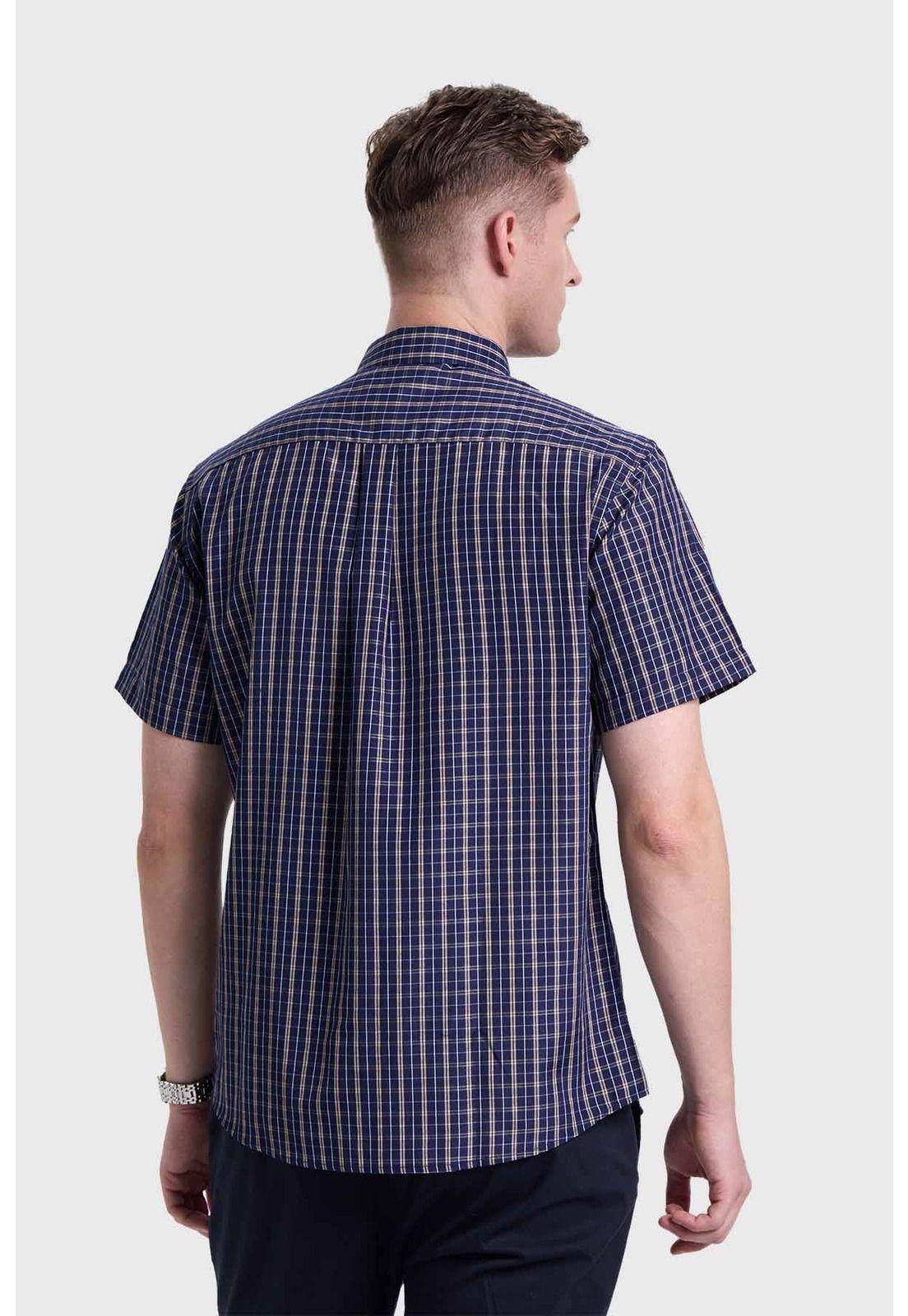 Camisa Hombre Casual Azul-2