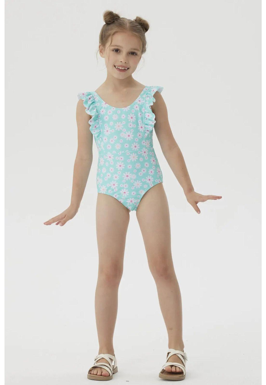 Traje De Baño Niña Con Vuelos Delantero Aqua-0