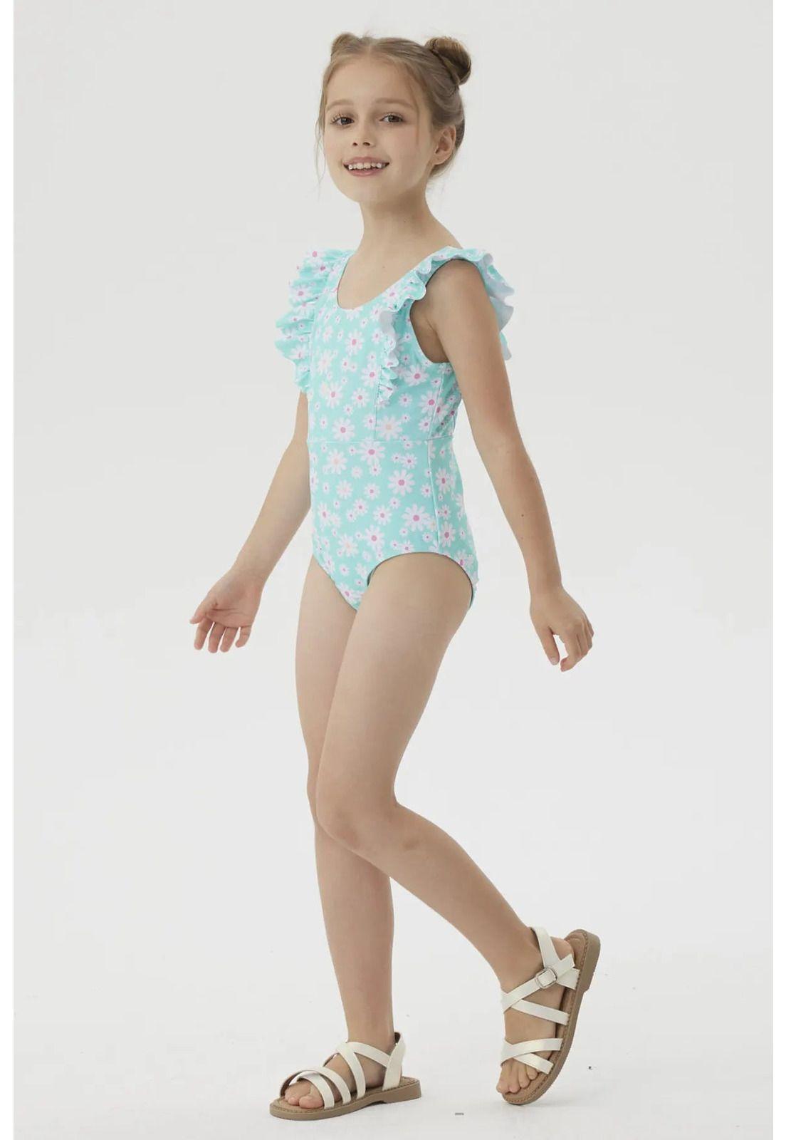 Traje De Baño Niña Con Vuelos Delantero Aqua-1