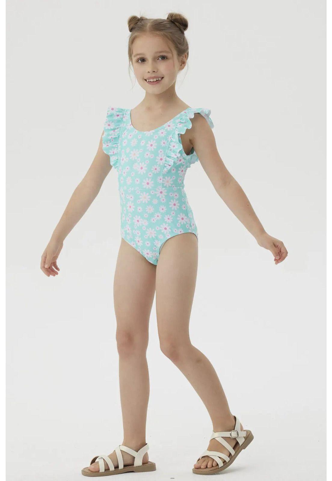 Traje De Baño Niña Con Vuelos Delantero Aqua-3