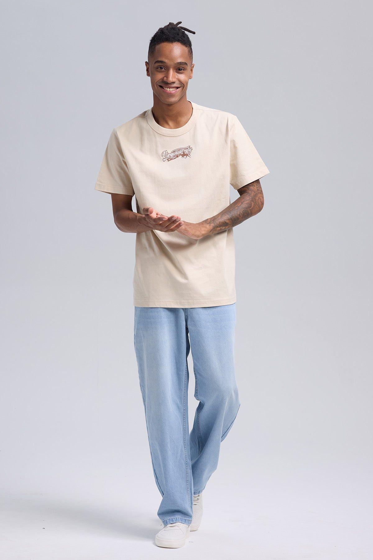 Polera Hombre Print Western Beige-3