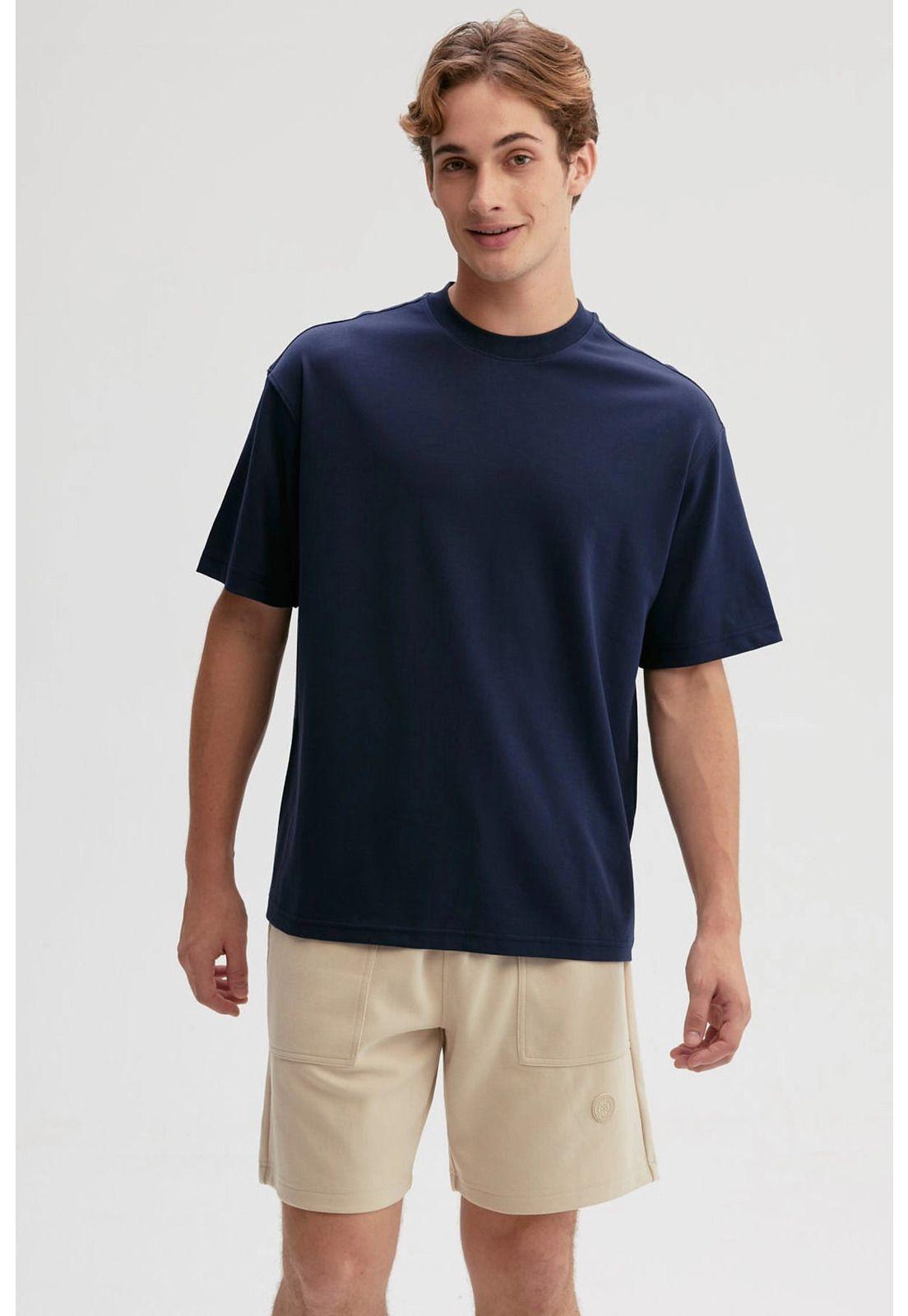 Polera Hombre Loose Fit Azul Marino-0