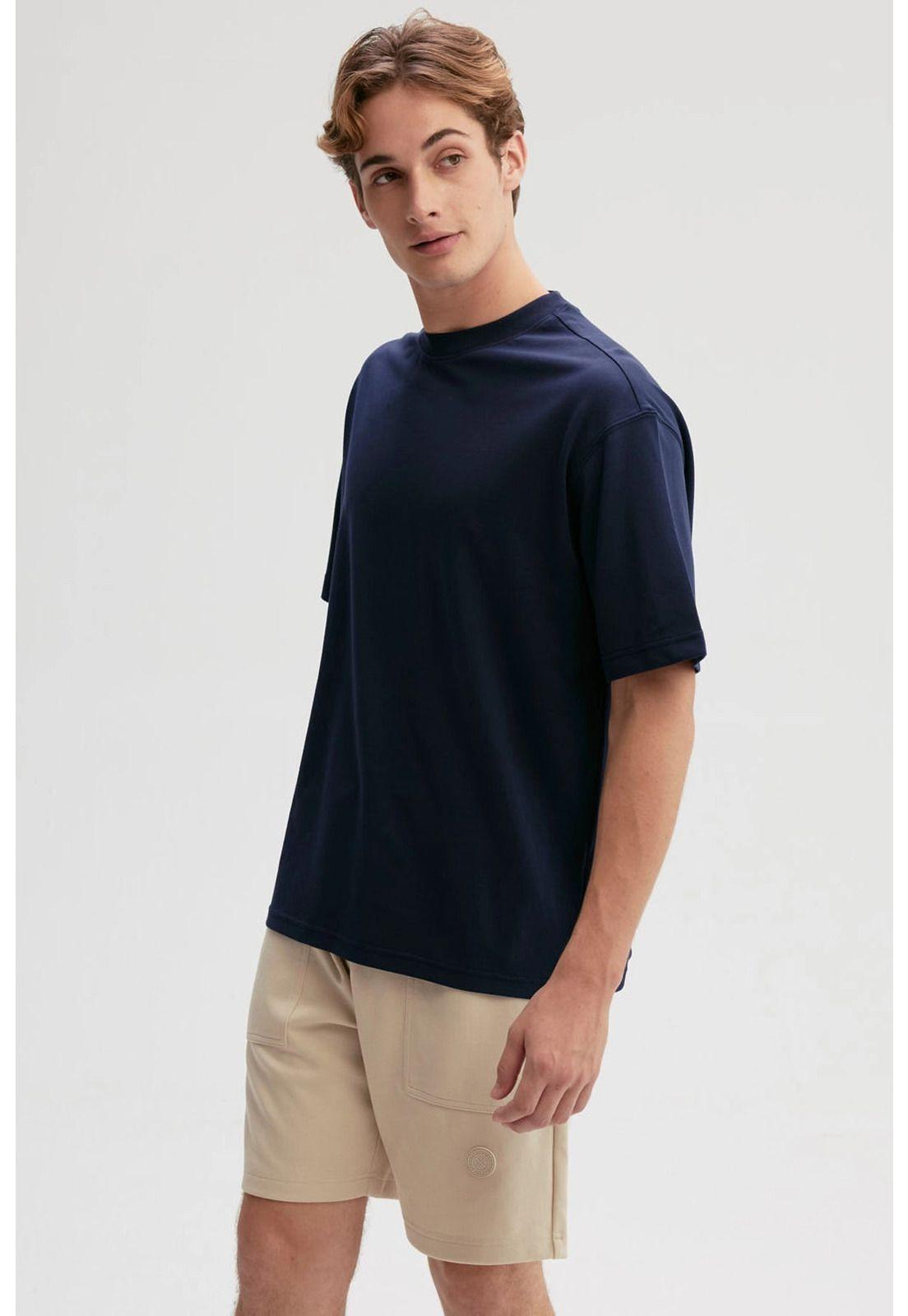 Polera Hombre Loose Fit Azul Marino-1