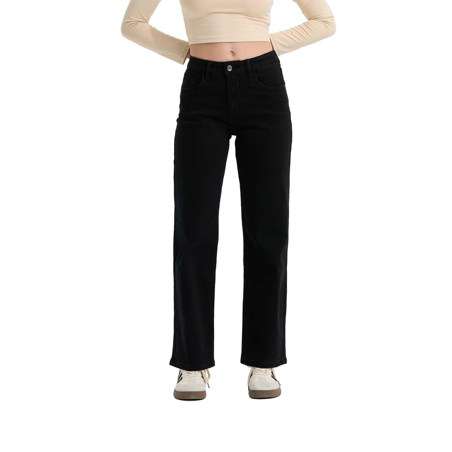 Jeans Mujer Wide Leg Sofía Negro Iv  Fashion's Park-0
