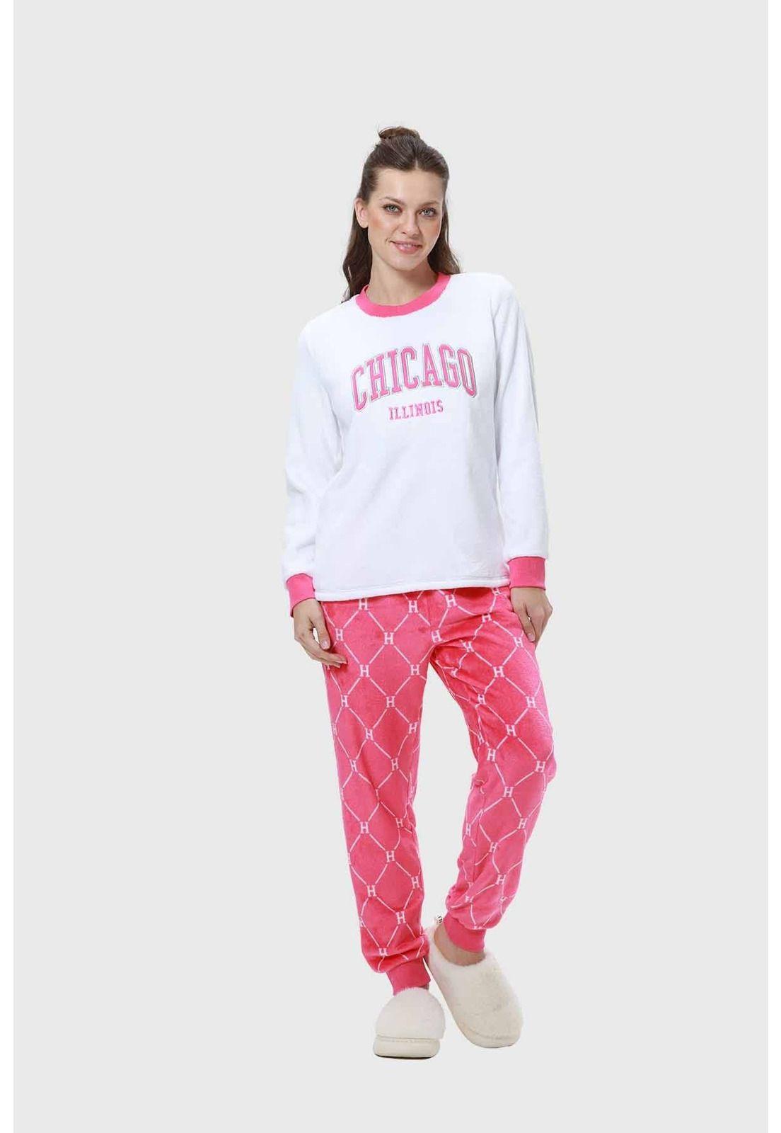 Pijama Mujer Polar Fucsia-0