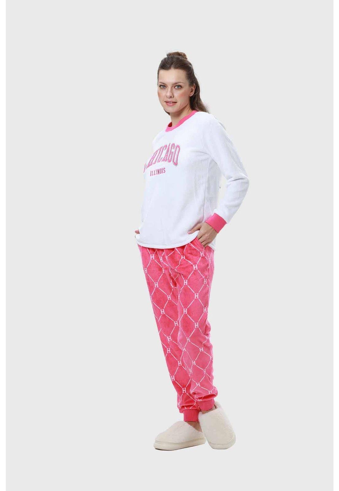 Pijama Mujer Polar Fucsia-1