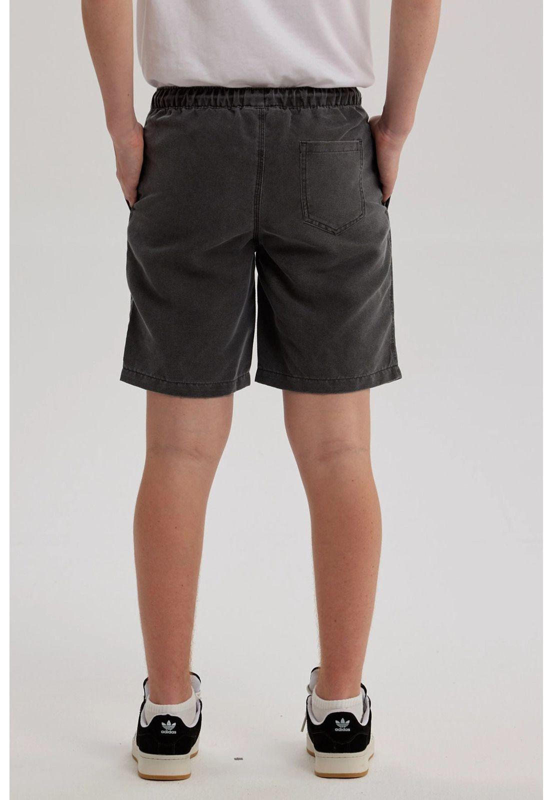 Short De Baño Niño Deslavado Negro-2