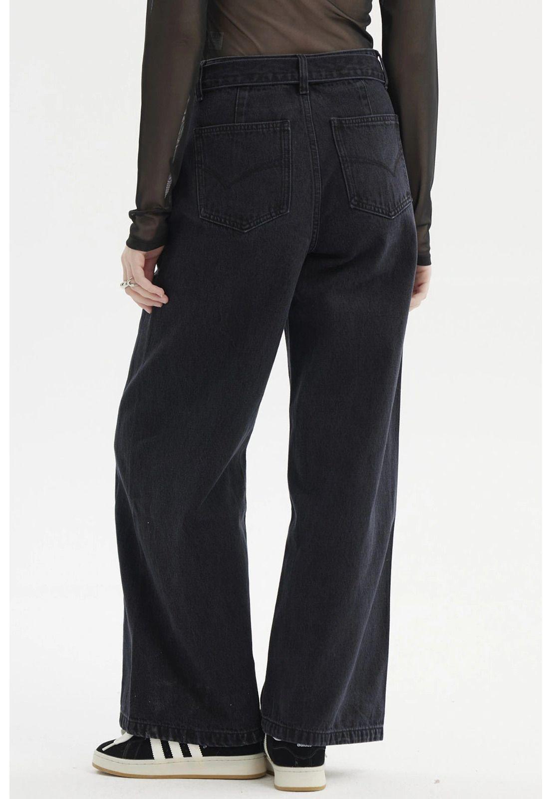 Jeans Mujer Wide Leg Negro-2