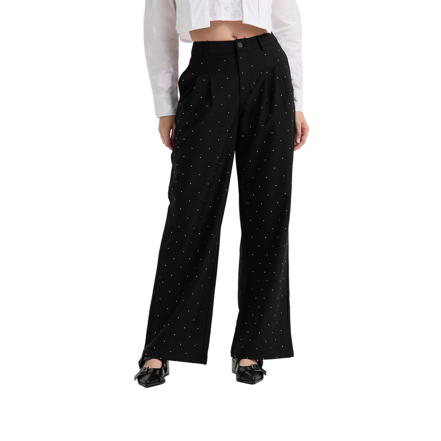 Pantalón Mujer Con Bolsillos Negro I Fashion's Park-0