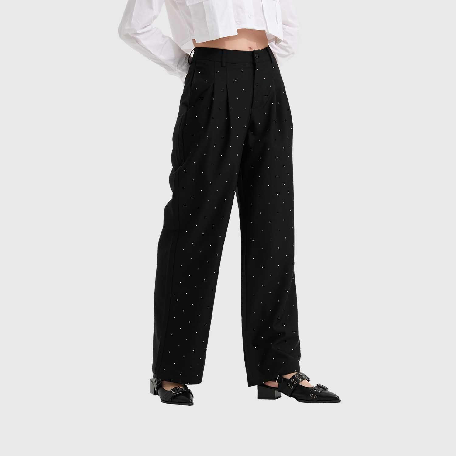 Pantalón Mujer Con Bolsillos Negro I Fashion's Park-1