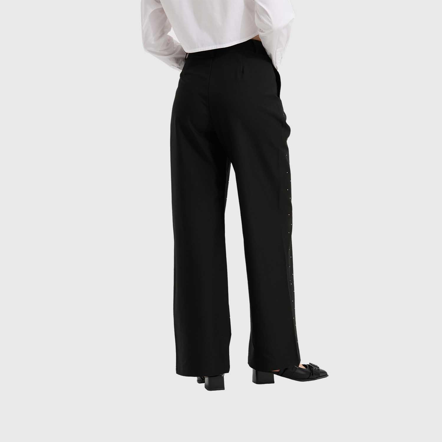 Pantalón Mujer Con Bolsillos Negro I Fashion's Park-2