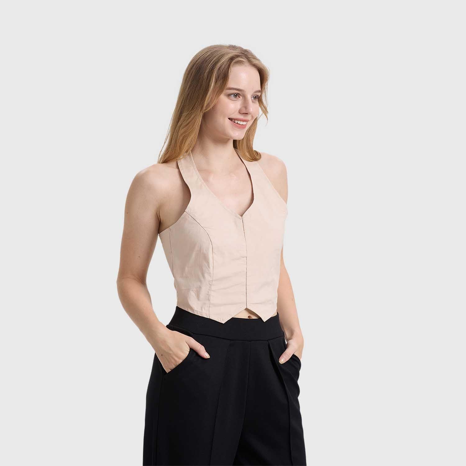 Blusa Mujer Tipo Gillette Beige Claro Fashion's Park-1