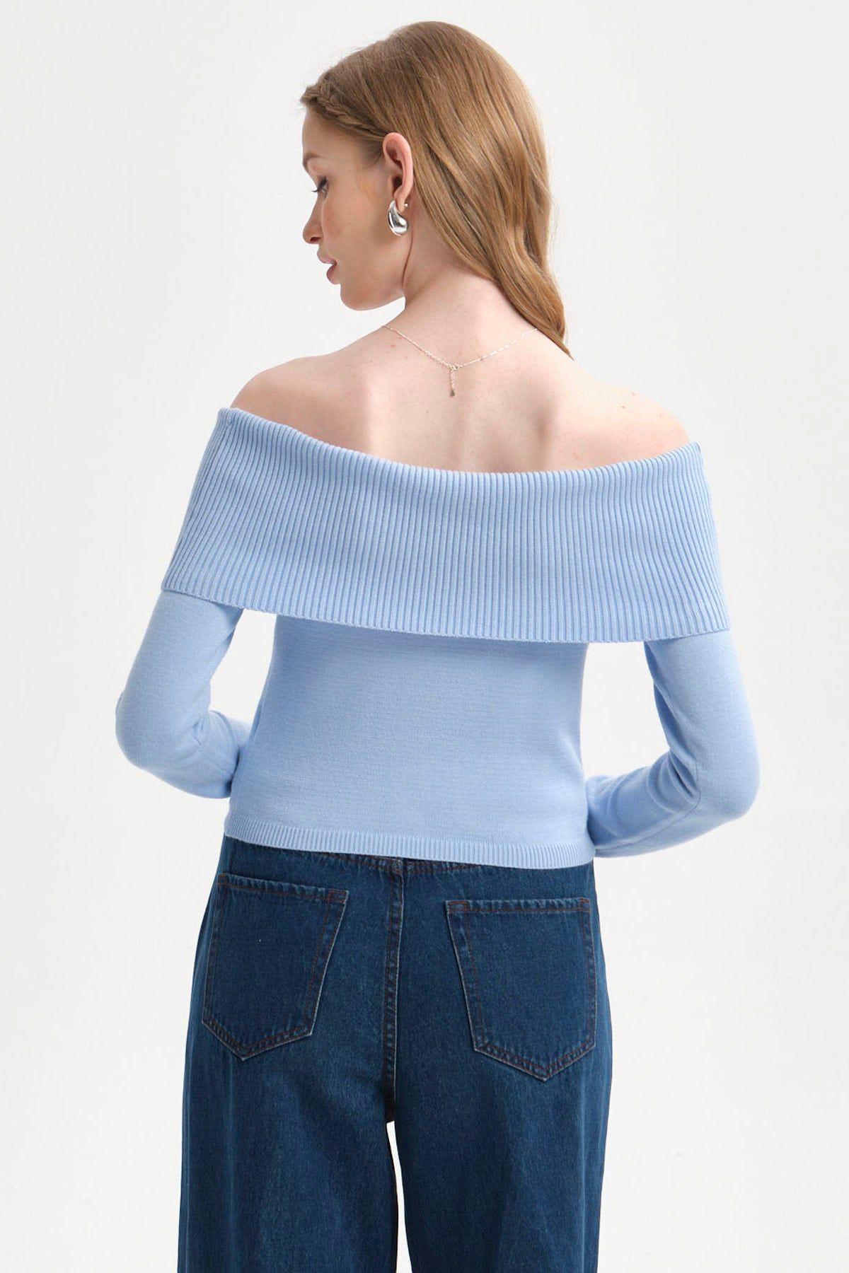 Sweater Mujer Bardot Celeste-2