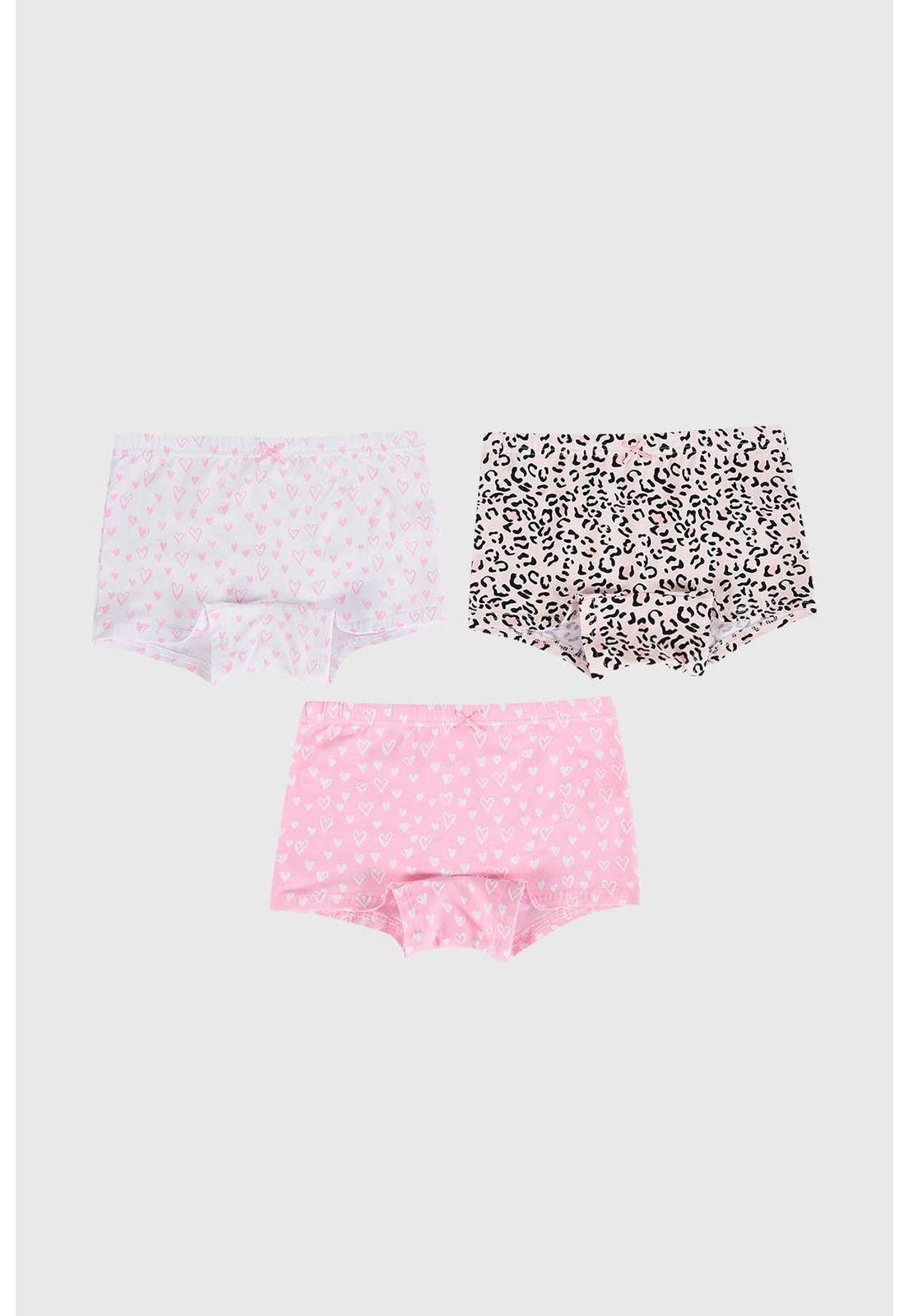 Calzón Niña Tripack Rosado-0