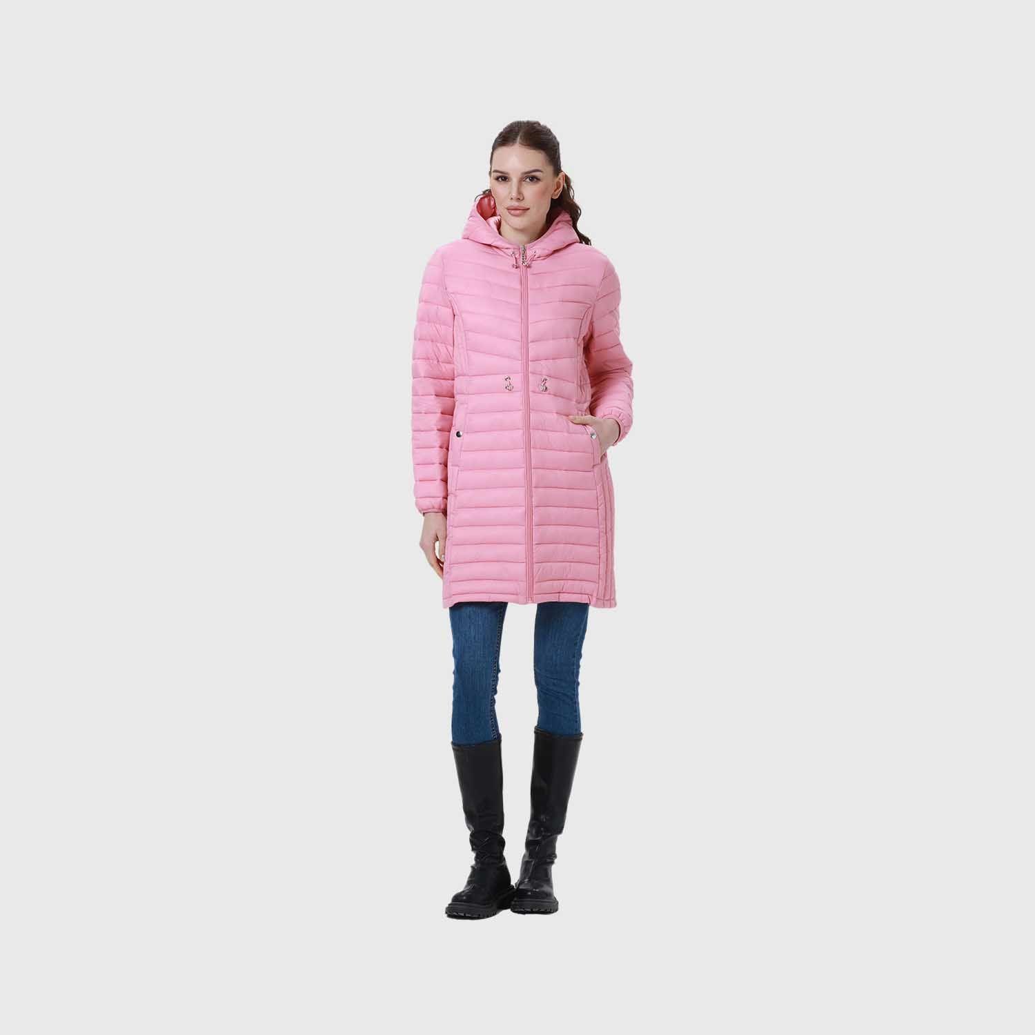 Parka Mujer Modelo Largo Rosado Oscuro-6