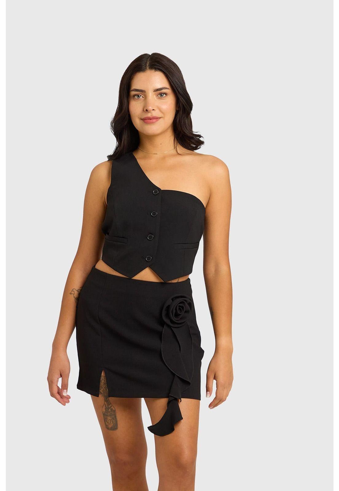 Blusa Mujer Gillette Asimétrico Negro-0