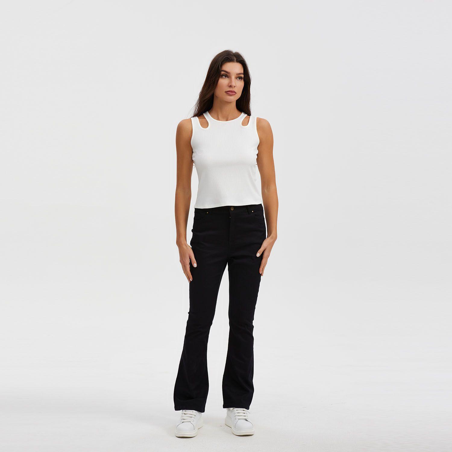 Pantalón Mujer Wide Leg Negro-3