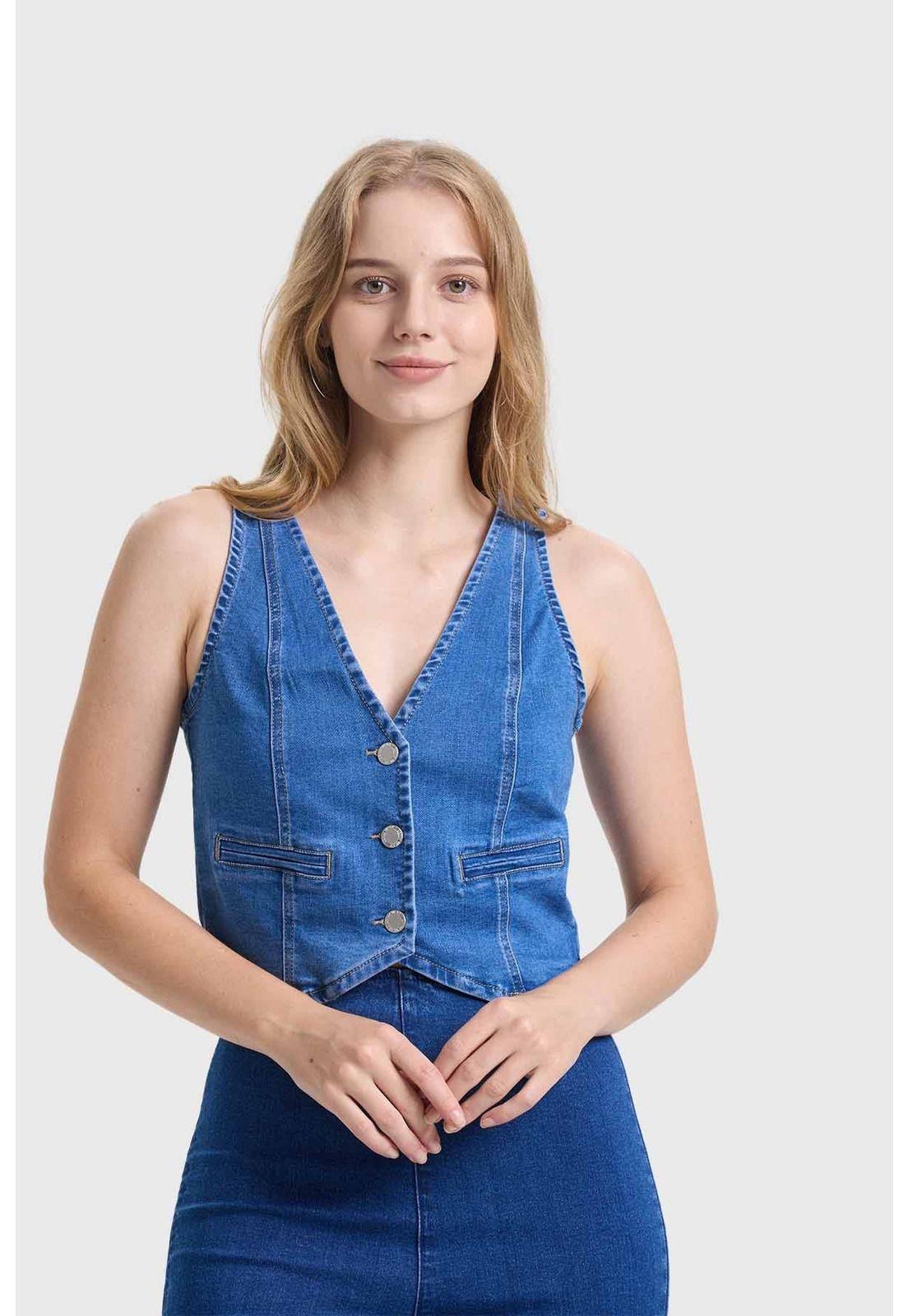 Polera Mujer Gillette Azul-0