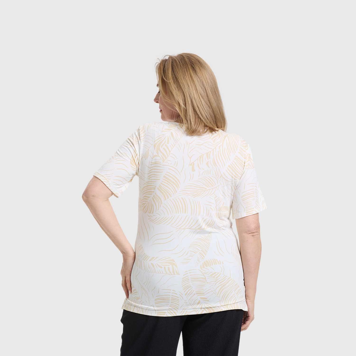 Polera Mujer Aplicación Print Beige Fashion's Park-2