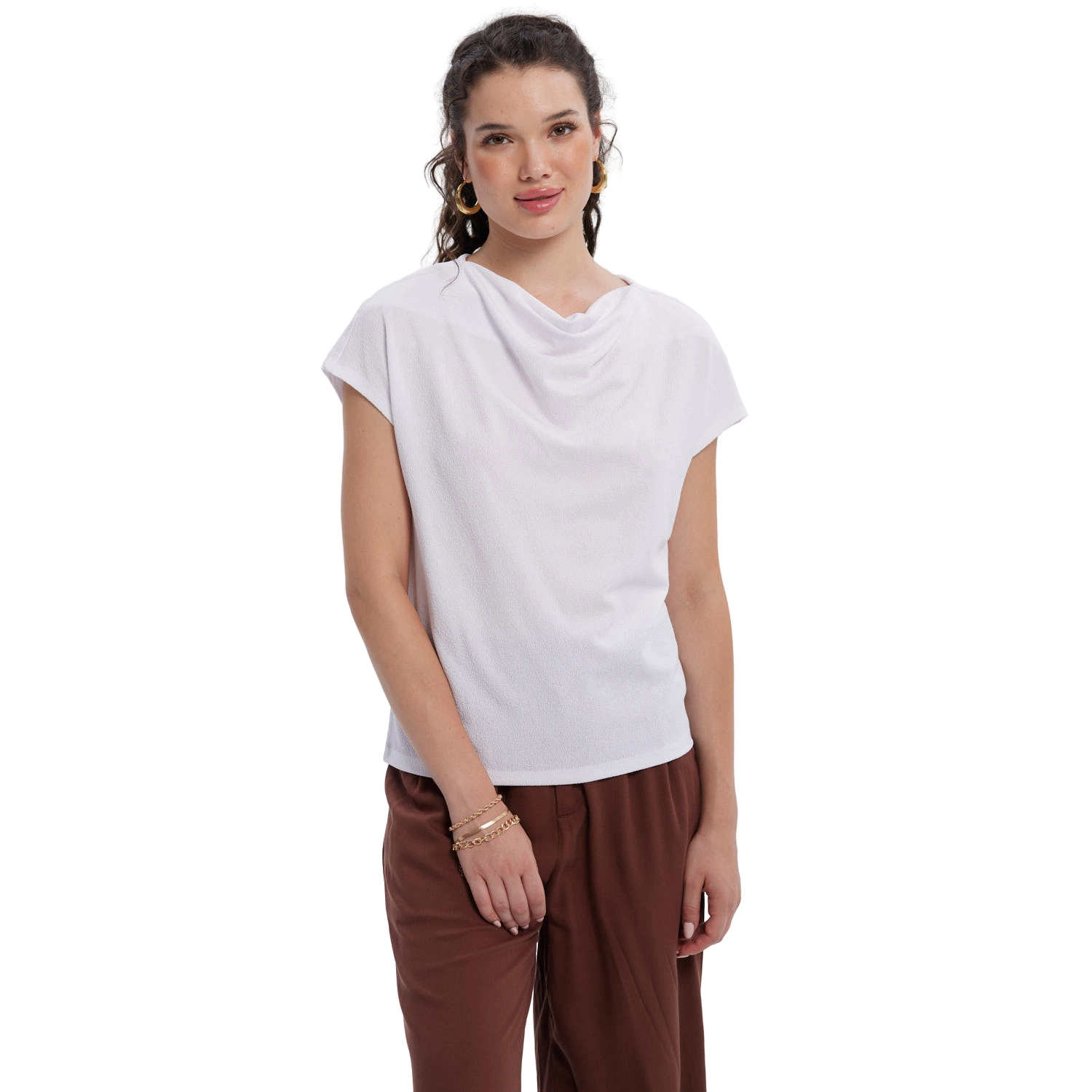 Polera Mujer Con Textura Blanco-1