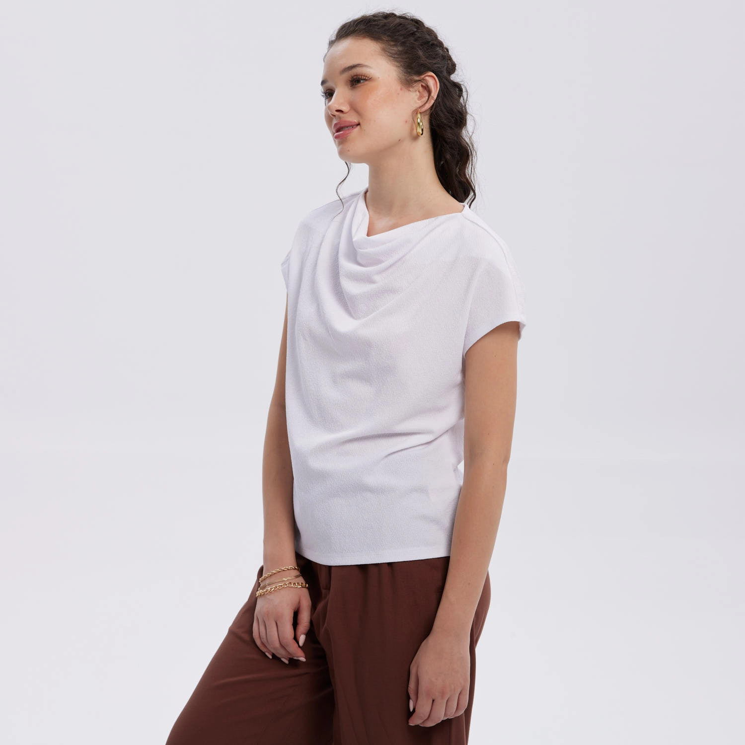Polera Mujer Con Textura Blanco-2