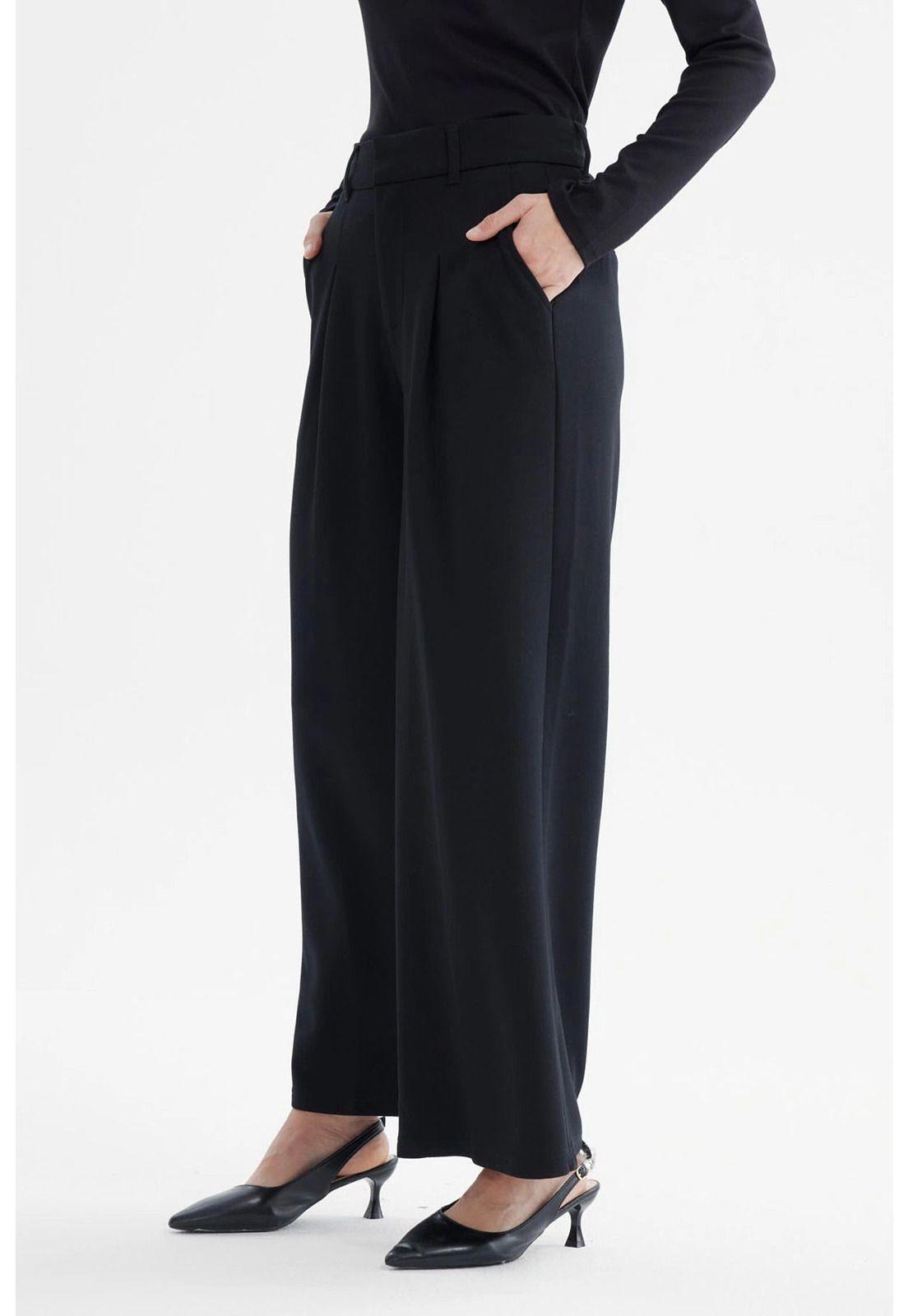 Pantalón Mujer Sastrero Pinza Delantero Negro-1