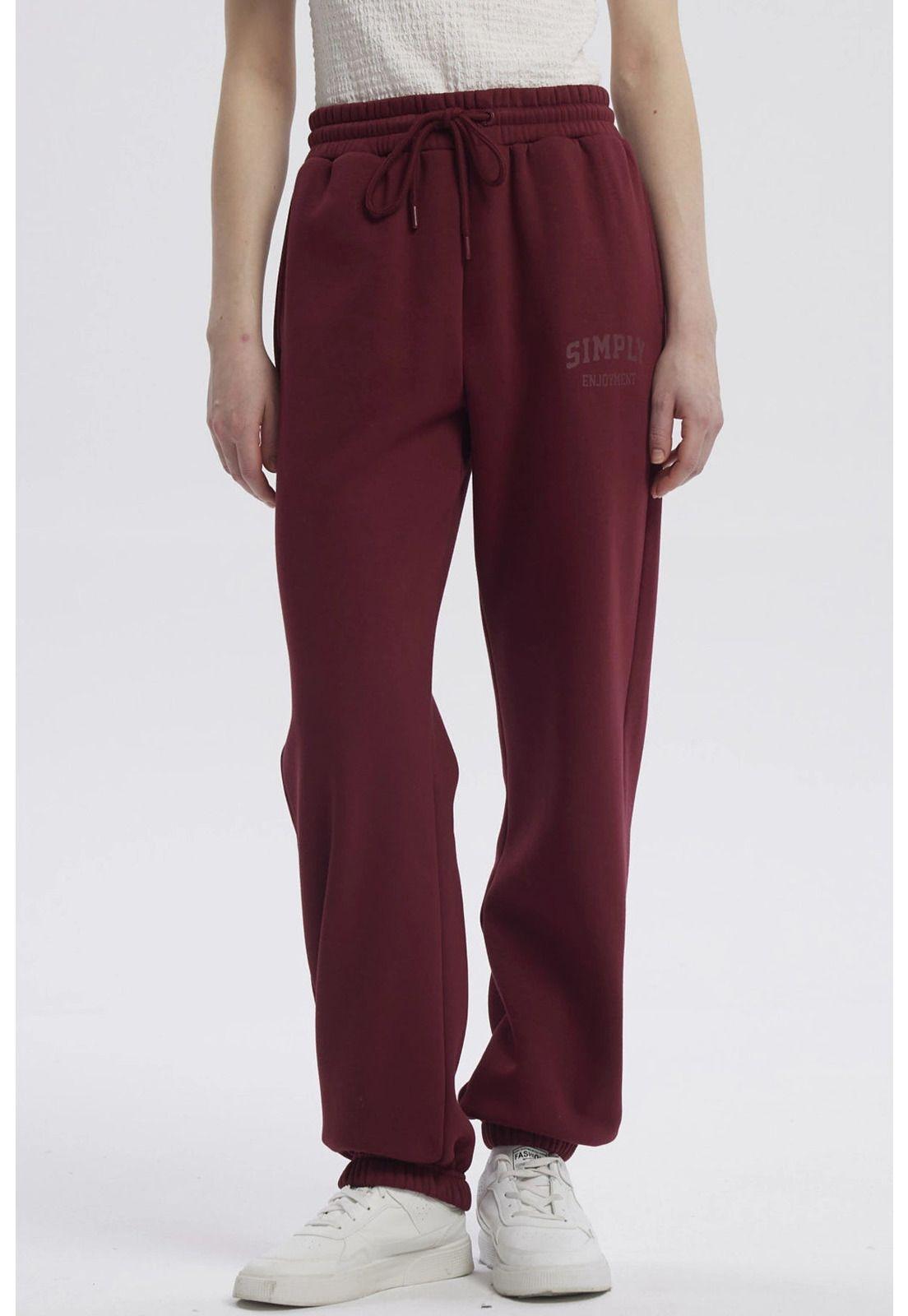 Pantalón Buzo Mujer Jogger Rojo-0