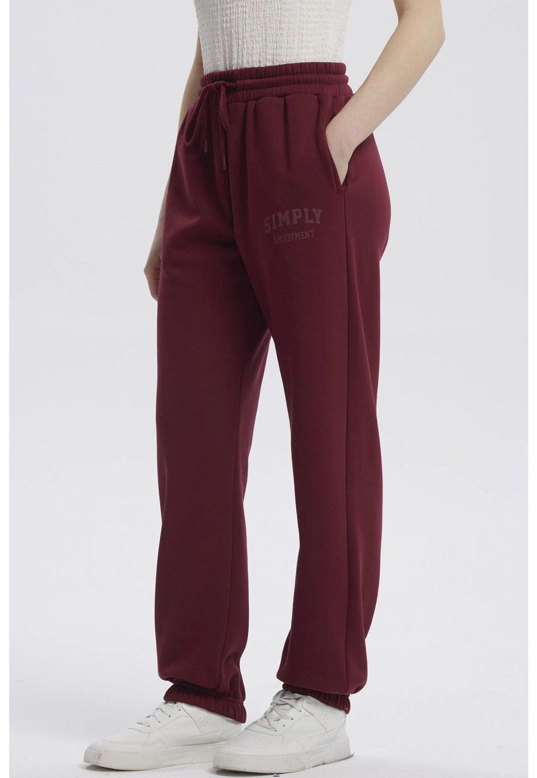 Pantalón Buzo Mujer Jogger Rojo-1