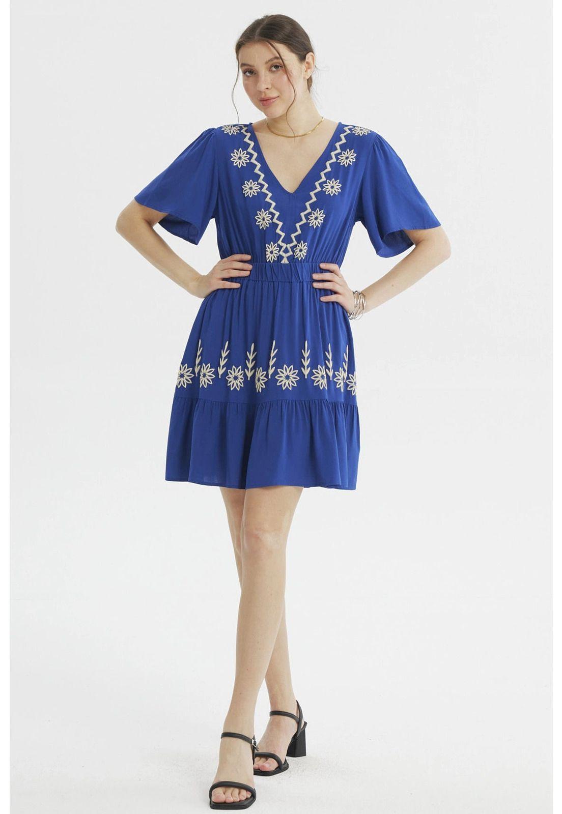 Vestido Mujer Estilo Falda Azul Claro-0