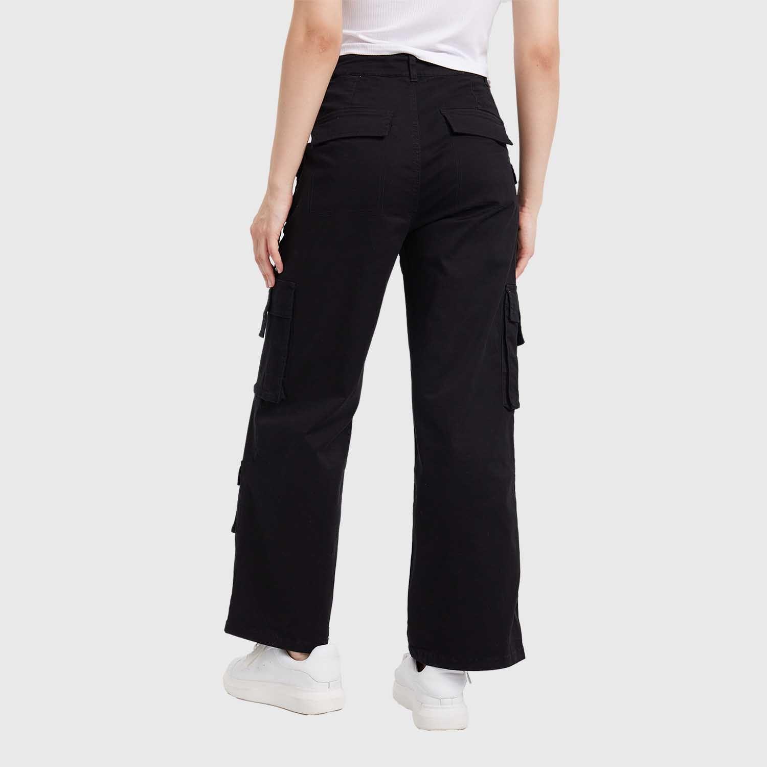 Pantalón Mujer Cargo Tiras Negro Fashion´s Park-2