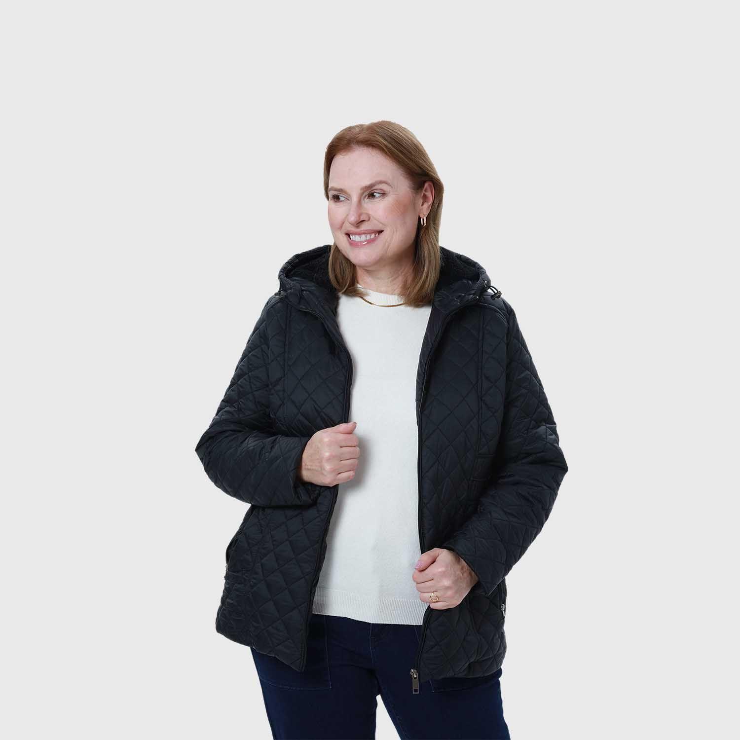 Parka Mujer Con Bolsillo Negro-1