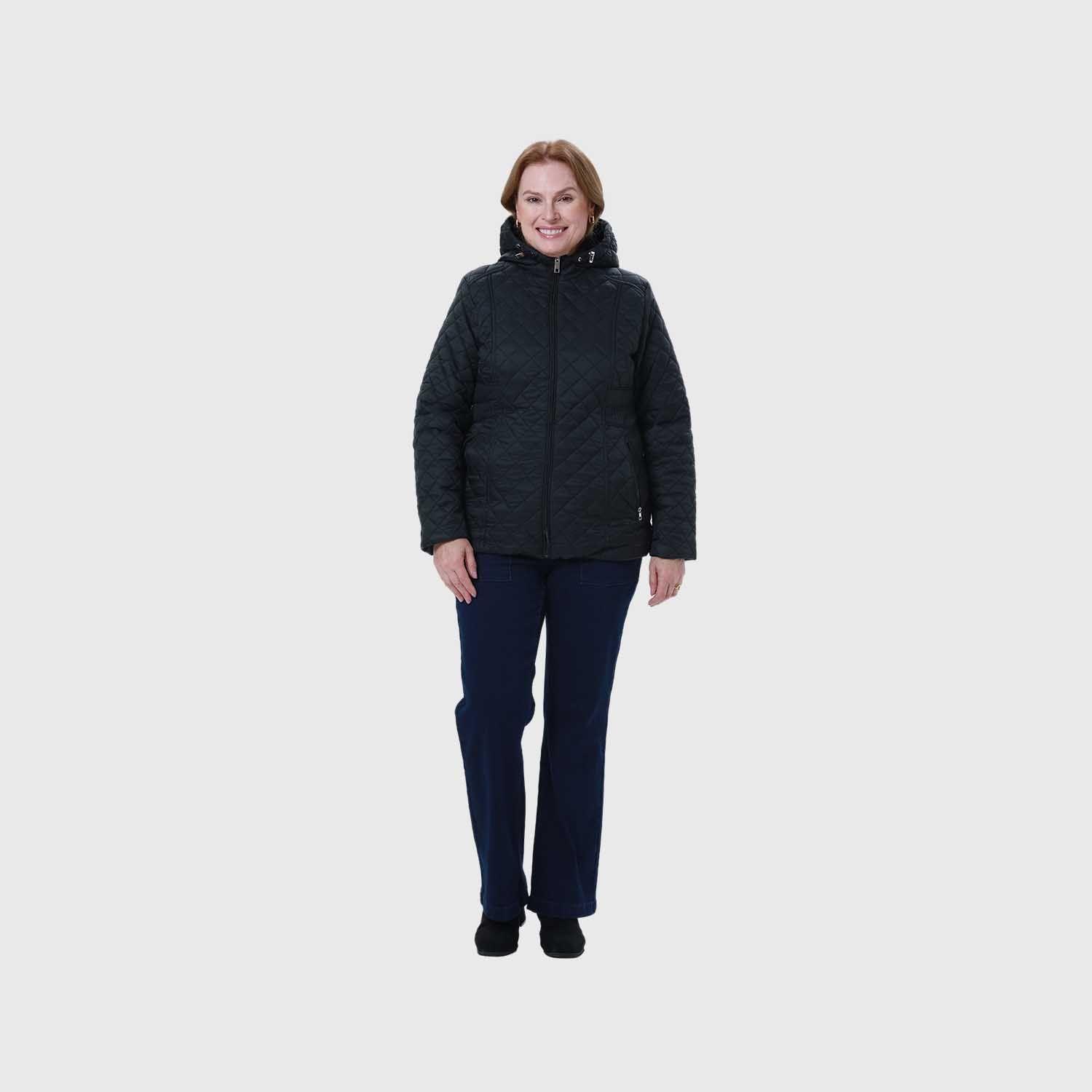 Parka Mujer Con Bolsillo Negro-3
