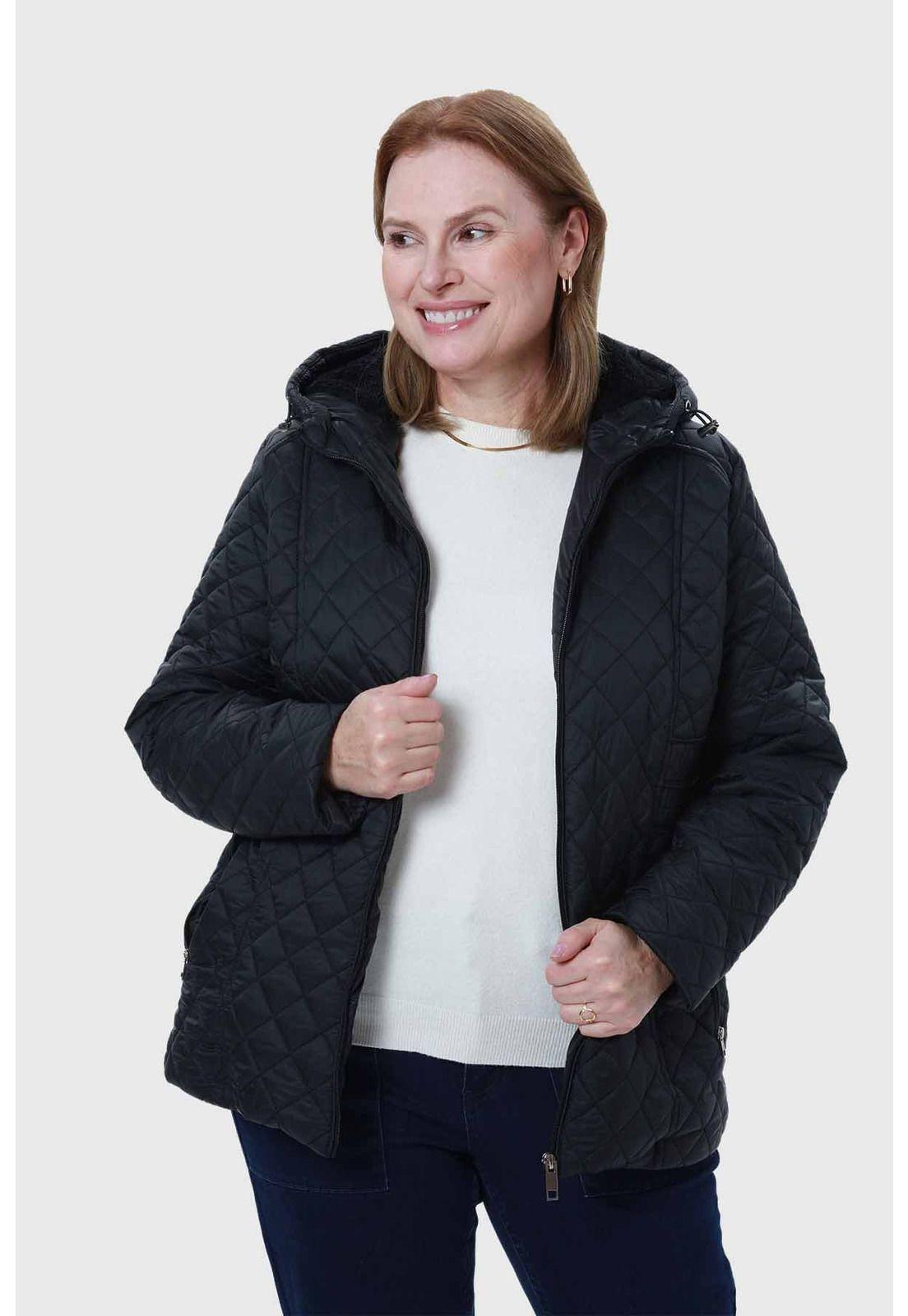 Parka Mujer Con Bolsillo Negro-1