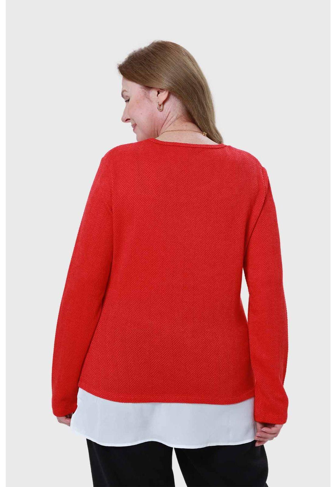 Polera Mujer Con Faldón Rojo-2