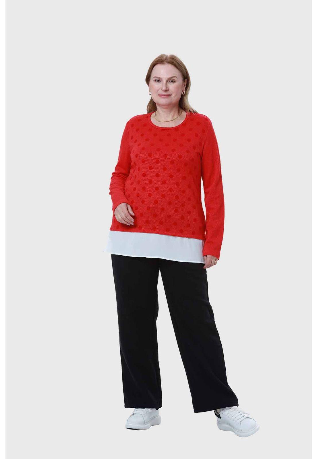 Polera Mujer Con Faldón Rojo-3