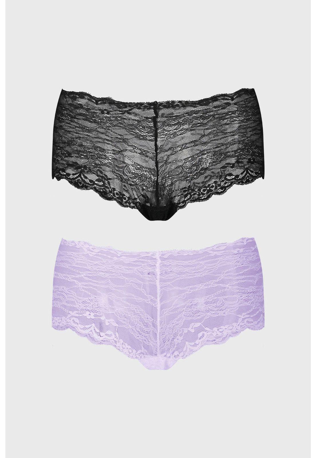 Calzón Mujer Pantaleta Full Encaje Lila-0