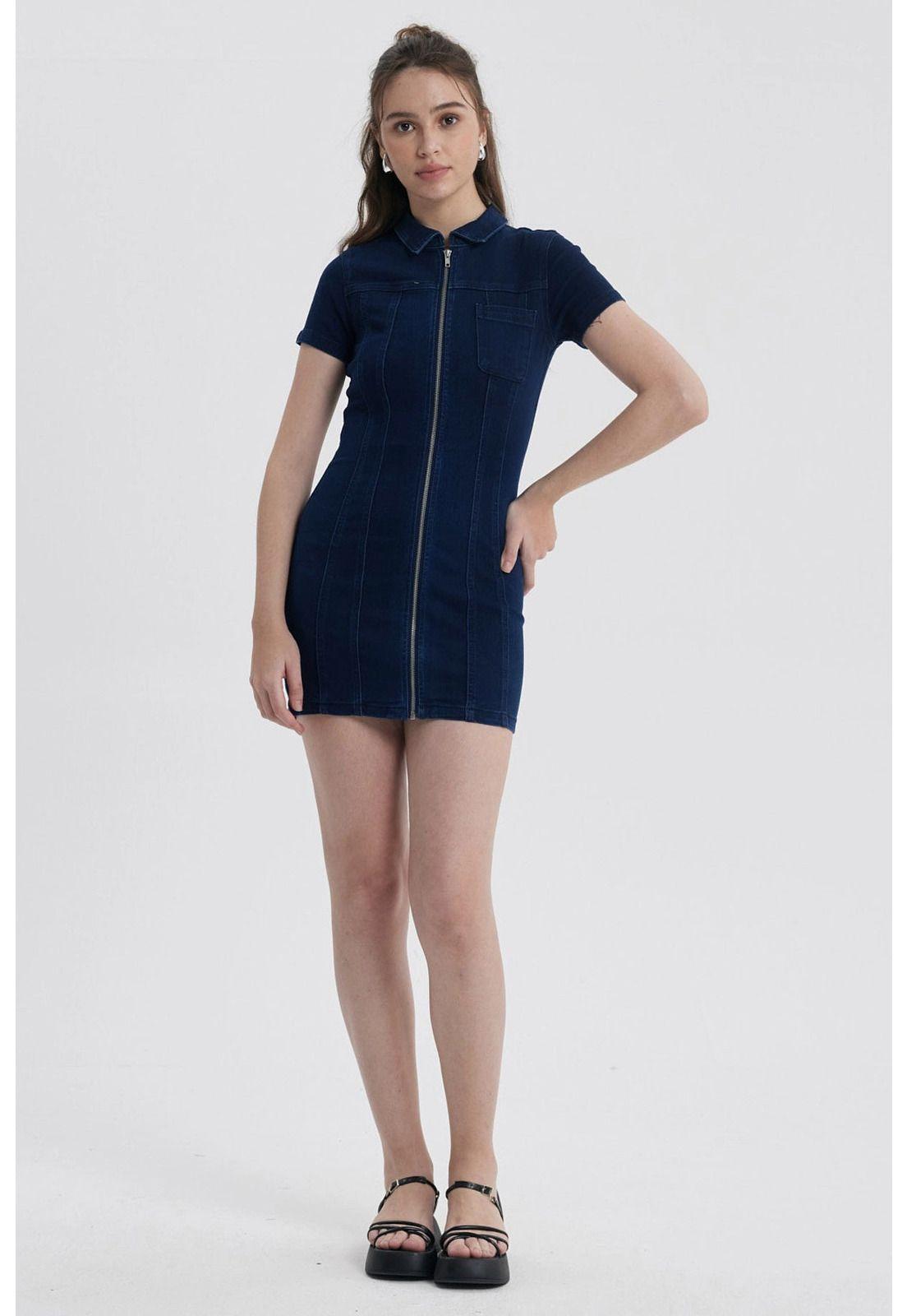 Vestido Mujer Ajustado Azul Oscuro-0