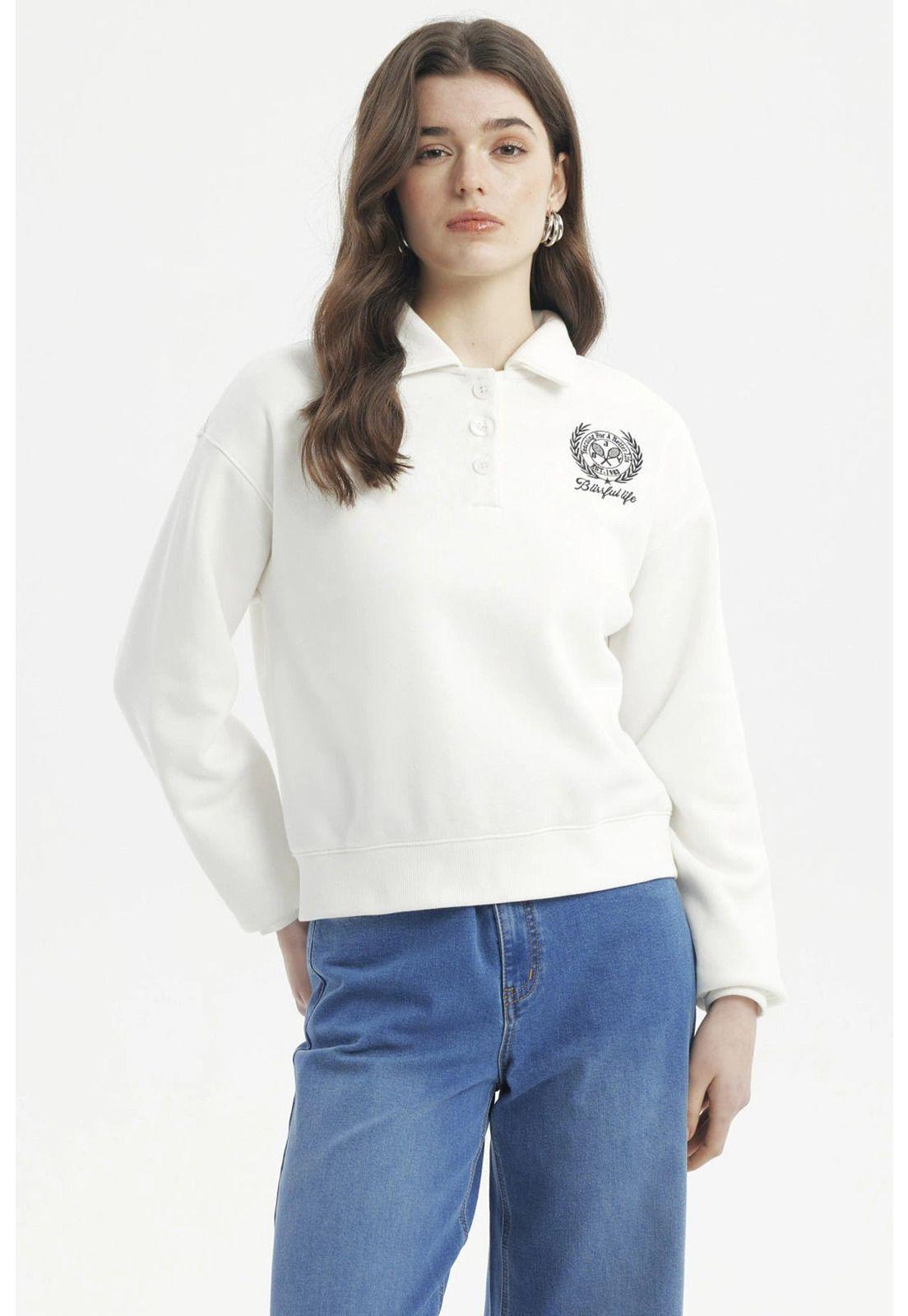 Polerón Mujer Slim Crudo-0