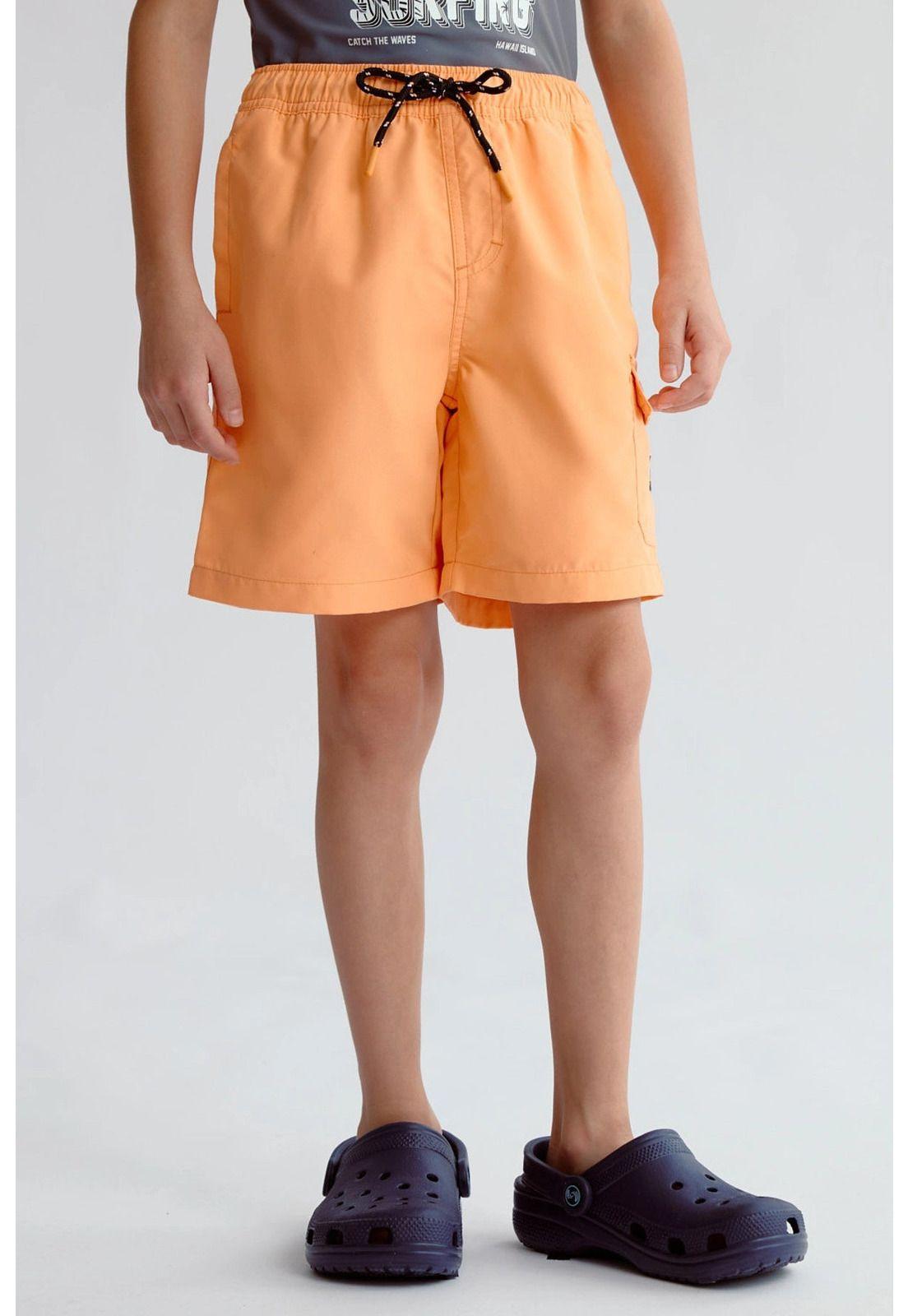 Short De Baño Niño Básico Naranjo - ll-0