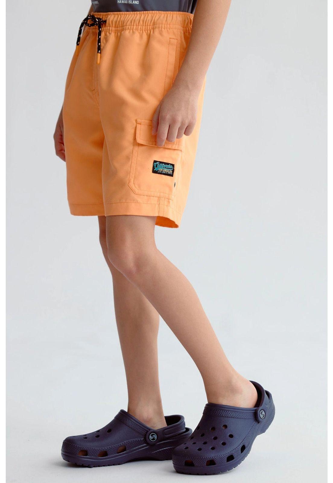 Short De Baño Niño Básico Naranjo - ll-1