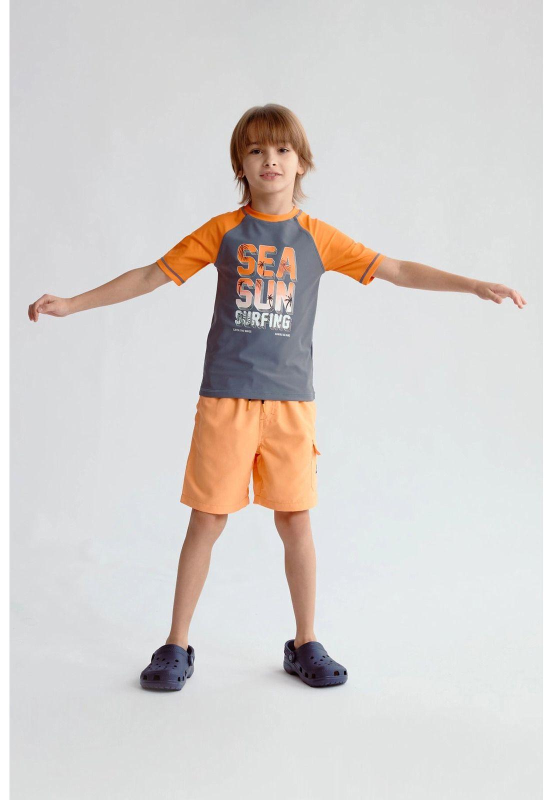 Short De Baño Niño Básico Naranjo - ll-3