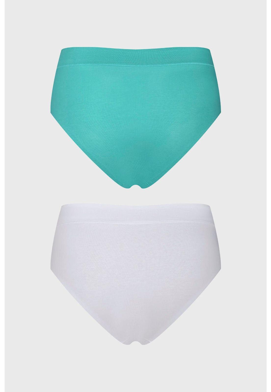 Calzón Mujer Bipack Tiro Alto Algodón Aqua-1