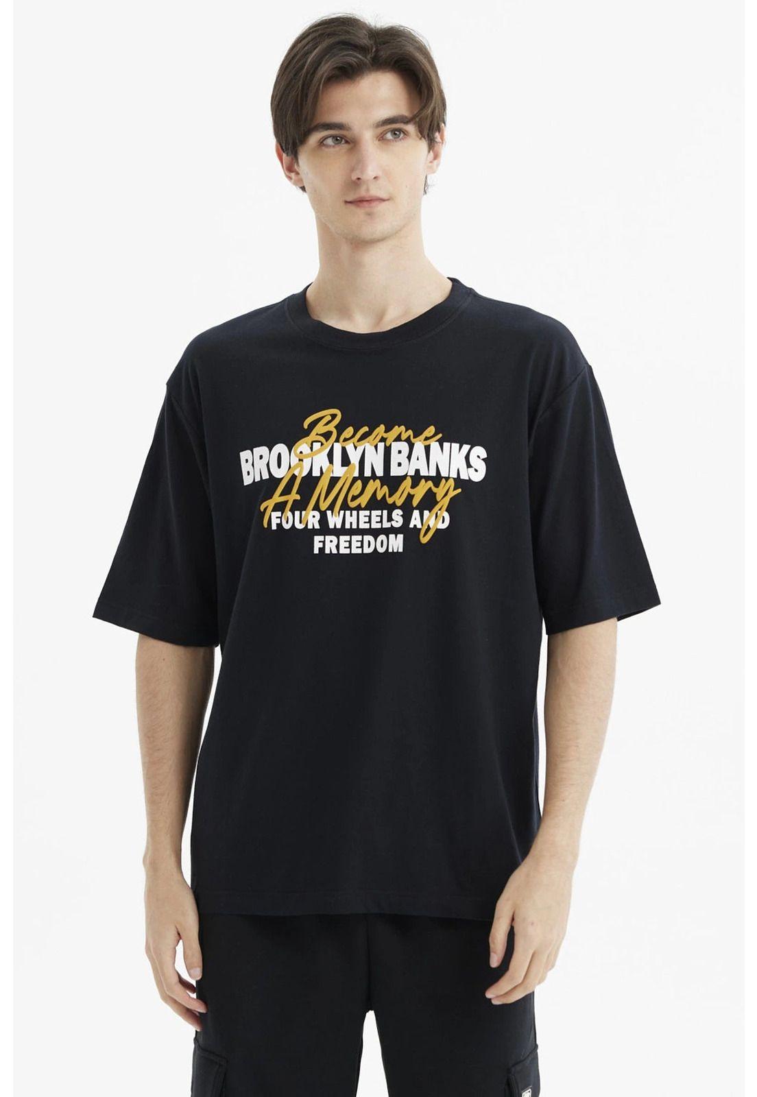Polera Hombre Oversize Brooklyn Negro-0