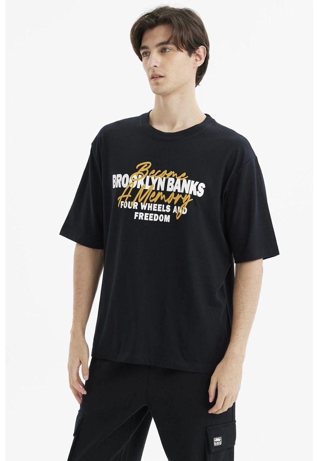 Polera Hombre Oversize Brooklyn Negro-1