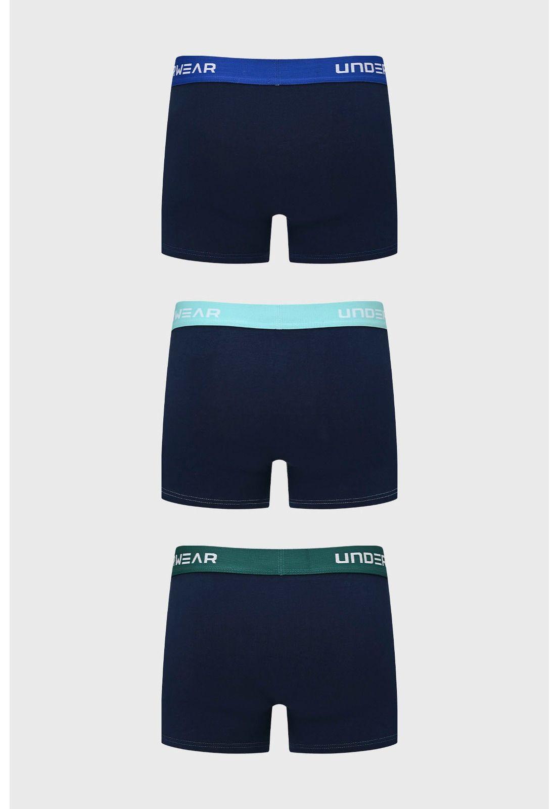 Boxer Hombre Triapack Corto Azul Marino-1
