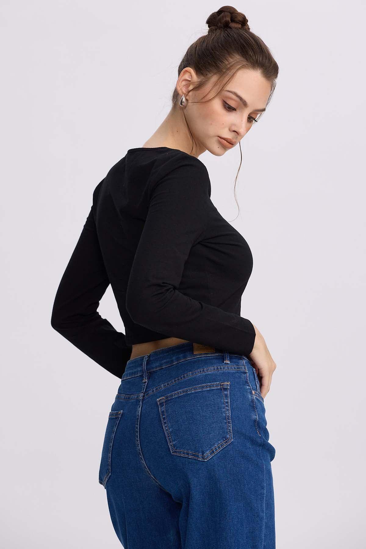 Polera Mujer Lisa Negro-2
